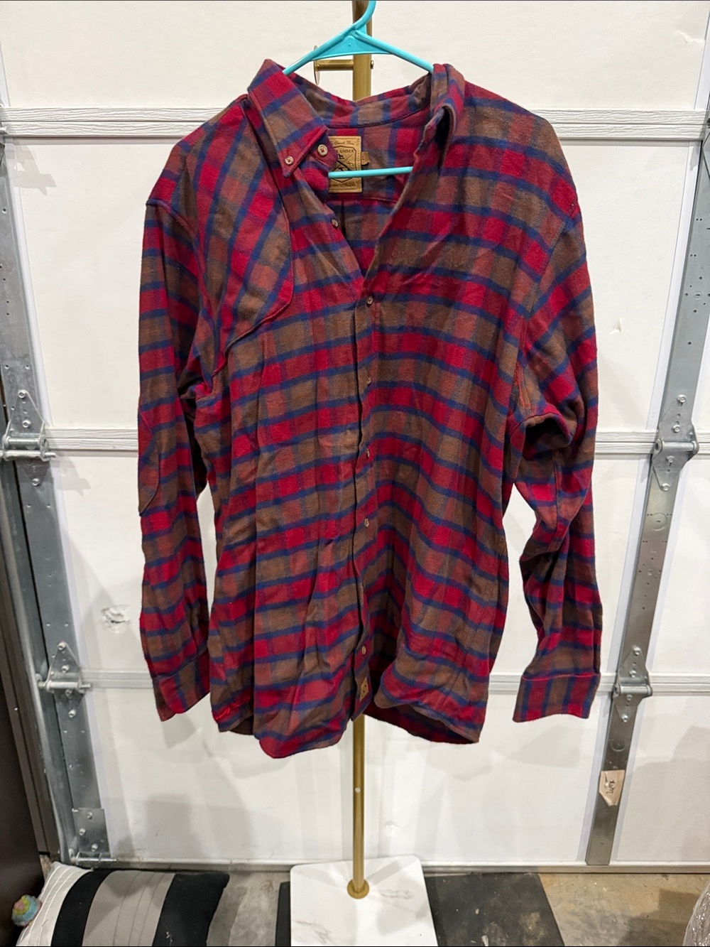Men's Red & Brown Plaid Lightweight Shirt Jacket